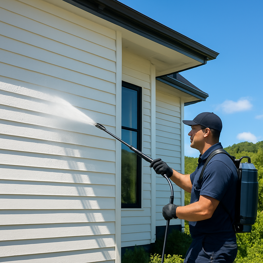 Professional exterior cleaning of a New Zealand home